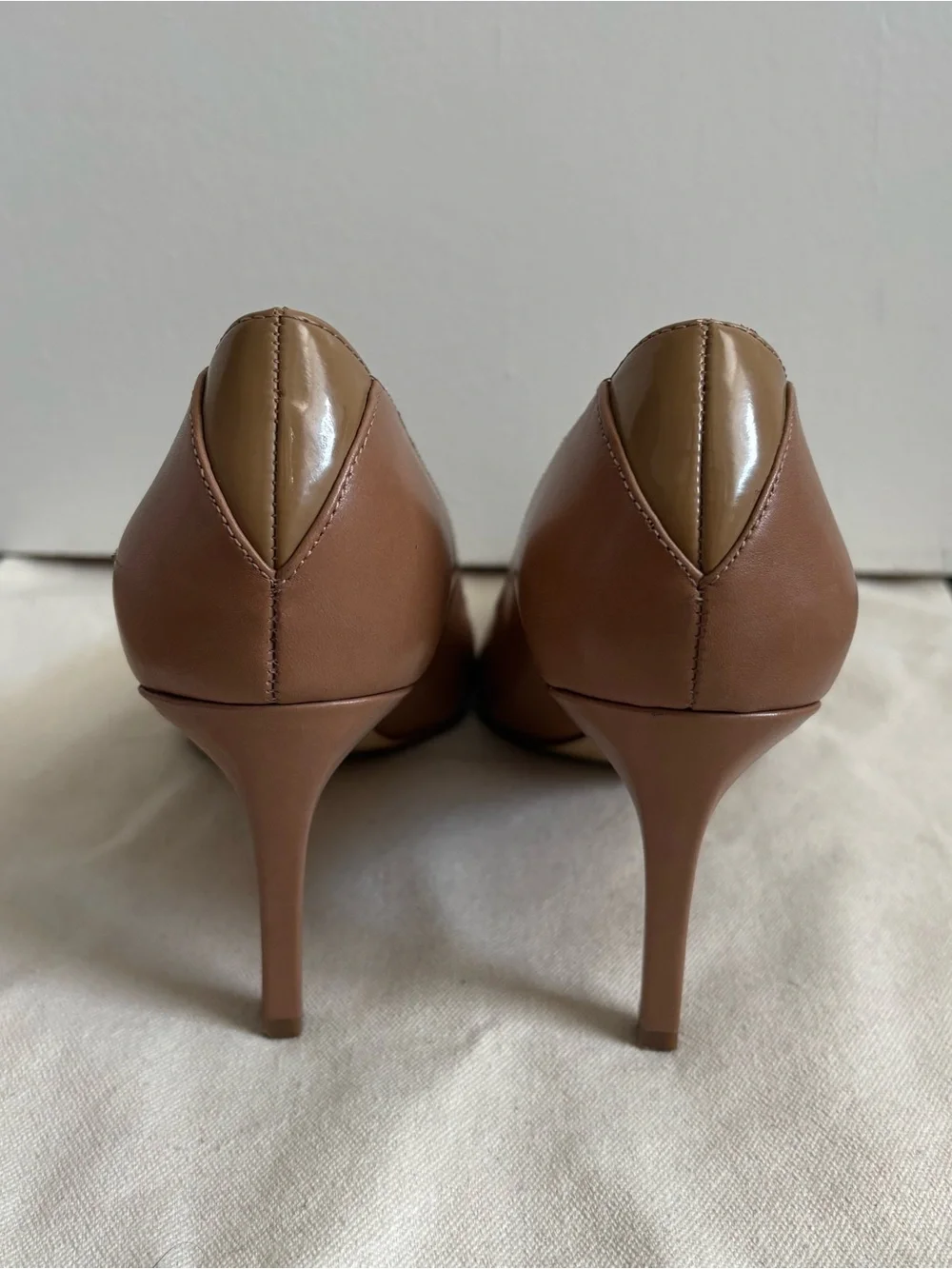 Sam Edelman Beige Leather Slip-On Pointed Toe Stiletto Pumps Women US 9 M